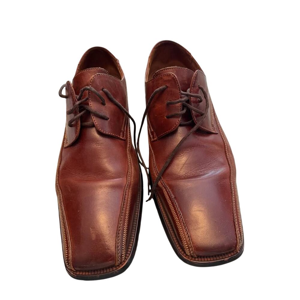 Mens Stacy Adams Hanson Brown Oxford Leather Dress Shoes Size 11